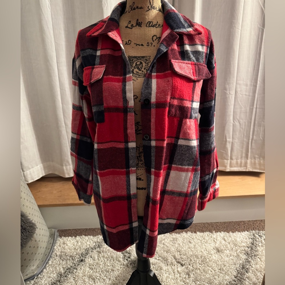 Plaid Button-Up Shacket